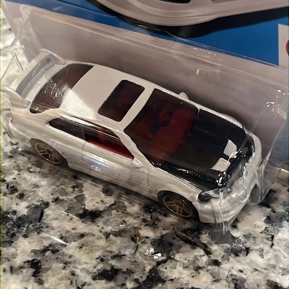 Hot Wheels Honda Civic Si J Imports Toy Car x2 white 1/64 Mattel